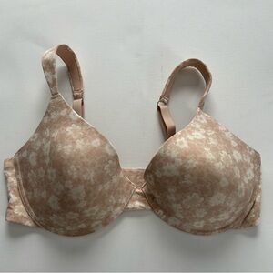 Women's Anne Klein Nude and White Floral Bra Size 42D
